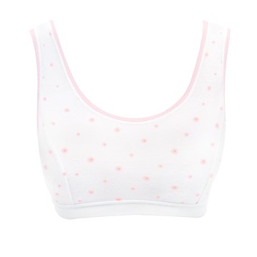 GIAT - 甜蜜小花成長型內衣-寬肩短胸衣-粉紅