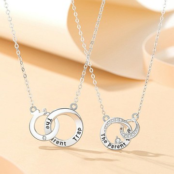 【巴黎精品】現貨+預購 頂級925純銀項鍊鎖骨鏈情人節禮物情侶對鍊配件-龍鳳雙環情侶項鍊2款a1kp42