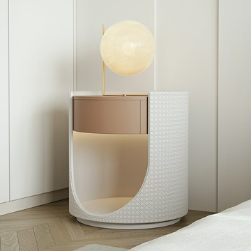 新款床頭櫃輕奢現代簡約白色侘寂風奶油風收納櫃ins風網紅110YJ 公司貨 快速寄出