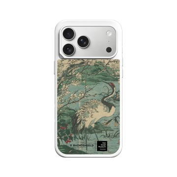 iPhone 17 Pro Max SolidX 白 - Van Gogh Museum - 鶴與櫻花選自草木花鳥圖會系列