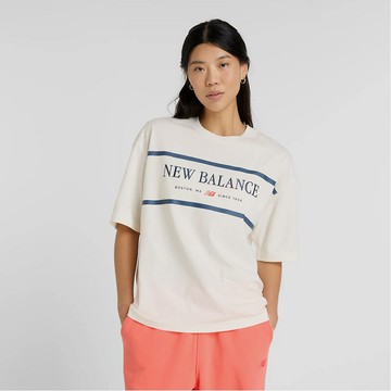 【全館滿額折】 New Balance Athletics Nautical 米 圓領 上衣 女款 H8487【新竹皇家WT51910 SST】