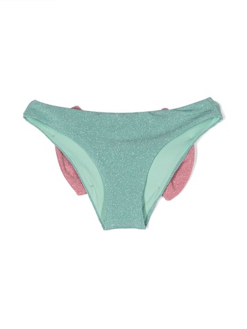MC2 Saint Barth Kids - bow-detail crinkled bikini bottoms - kids - Elastane/Polyamide - 12 mth - Green