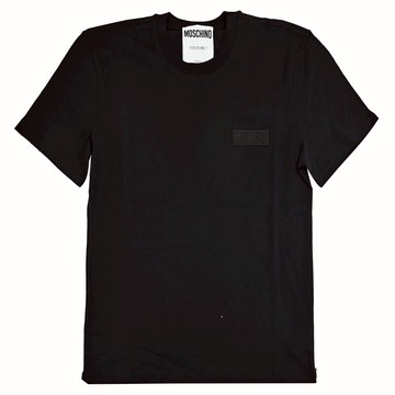MOSCHINO 簡約品牌LOGO標誌棉質短T恤.黑