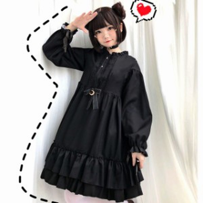 ゴスロリ ワンピース ミニワンピ 黒十字 Aライン 長袖 袖コン リボン フレア 病み可愛い 通販 Lineポイント最大1 0 Get Lineショッピング