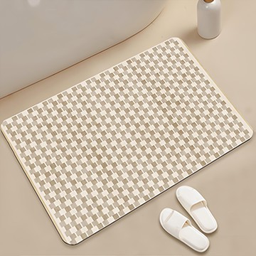 北歐侘寂風元素軟皮革吸水地墊  60 x 40cm  編織紋