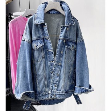 經典不過時！花匣子flower高品質復古百搭寬松大碼顯瘦牛仔外套潮