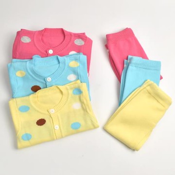 嬰兒毛衣套裝純棉秋冬男女寶寶春秋針織開衫外套毛線衣新生兒紗衣