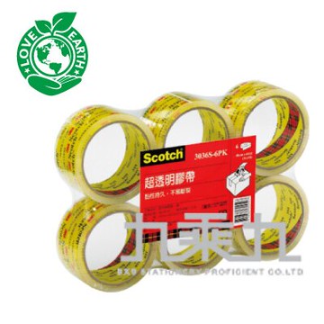 3M OPP 超透明膠帶(6入)【九乘九購物網】