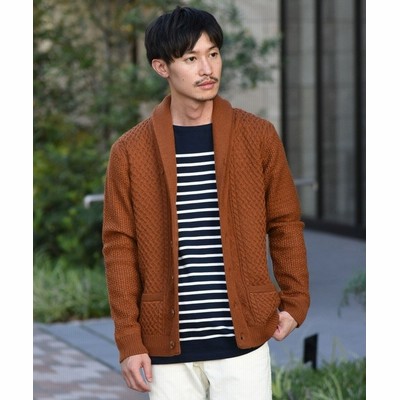 Ships ミドルゲージ ランダムアラン ショールカラー カーディガン メンズ キャメル 通販 Lineポイント最大get Lineショッピング