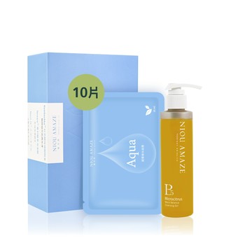 歸零𓇬澄淨 Aqua保濕面膜10片+B5微米魚子洗卸膠150ml