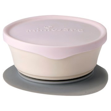 Miniware 聚乳酸麥片碗組 350毫升 含防滑吸盤  香草色+粉色  1組