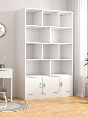 簡易書架落地靠墻客廳置物架分層收納架儲物柜子一體簡約家用書柜/櫃子/書櫃/儲物櫃/收納櫃/置物櫃/落地櫃/轉角櫃/三角櫃/墻角櫃/靠墻櫃