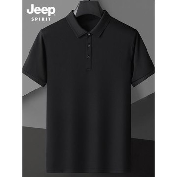 吉普冰絲Polo衫男士短袖2025夏季薄款潮流T恤休閑翻領純色上衣服