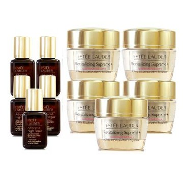 *ESTEE LAUDER雅詩蘭黛 特潤超導全方位修護露7ml*5+年輕無敵膠原霜15ml*5 (雙天后組)