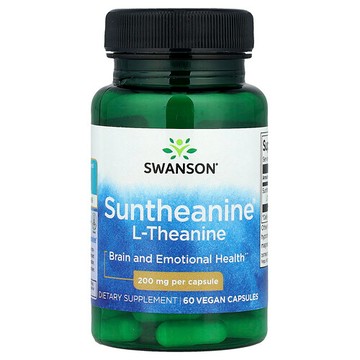 Swanson Vitamins, Suntheanine® L-茶氨酸全素膠囊，200 毫克，60 粒