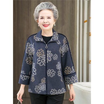 中老年媽媽春秋外套老年女裝奶奶春裝上衣老太太秋季開衫2024新款