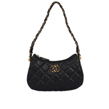 CHANEL 23K 爆款Chanel 19 Hobo 小羊皮肩背包/腋下包(黑色) AP3647 B14306 94305