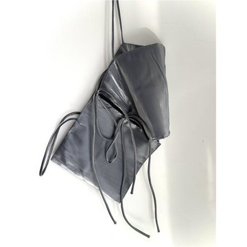 韓系ins偏光金屬感疊穿綁帶吊帶夏季減齡設計感短款系帶上衣外穿