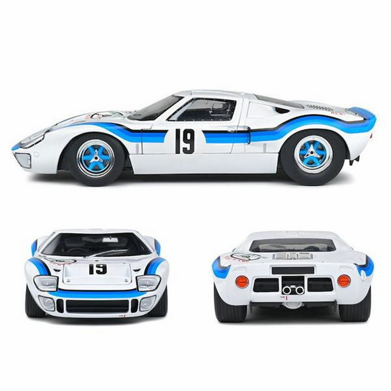 ソリド 1/18 フォードGT40 ホワイト/ブルー SOLIDO 1/18 - FORD GT40 MK1 - Winner Le Mans 1968 - Five Diecast