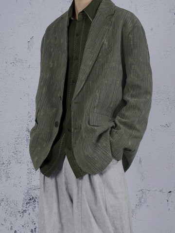 復古中性 提花機理西裝外套