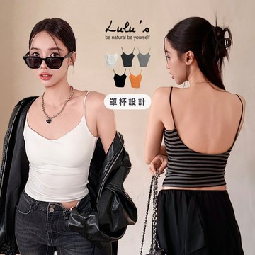 LULUS/桃心V型美背細肩罩杯BRATOP背心５色【A01260110】胸墊背心 桃心領 260401