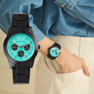 RELAX TIME｜三眼腕錶-湖水藍(R0800-16-23)-38mm