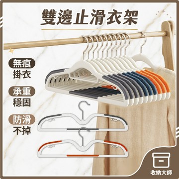 台灣現貨 雙邊止滑衣架 防滑衣架 無痕衣架 彈性衣架 晾衣架 曬衣架 衣架 掛衣架 簡約風 無印風 衣物收納 收納大師