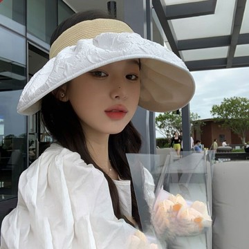 免運🔮夏季出遊遮陽防曬帽大檐防紫外線氣質百搭空頂帽潮太陽帽子女草帽抗UV防曬 太陽帽 大帽沿 防紫外線 遮陽帽 登山帽