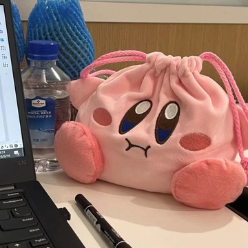 化妝包🎀 星之卡比化妝包ins風學生多功能可愛卡通便攜粉色日系抽繩整理袋