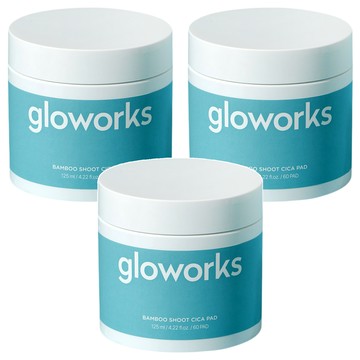 gloworks 竹筍積雪草棉片 125ml  60片  3罐