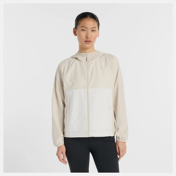 【全館滿額折】 New Balance Athletics Packable 米白 防潑水 可折疊 寬鬆 立領 連帽外套 女款 H8316【新竹皇家WO51501SST】