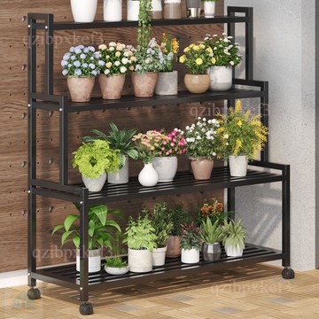 限時特賣🔊移動陽台花架 可移動花架 客廳花架 落地式花架 鐵藝花架 階梯式花架 多層植物花架 多肉花盆托架 花架置物架