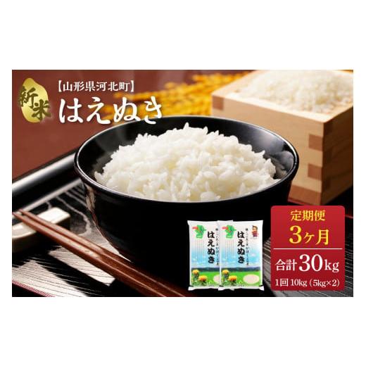 ふるさと納税 山形県 河北町 ※2023年12月下旬スタート※ はえぬき30kg（10kg×3ヶ月）定期便 山形県産