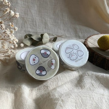 【快速出貨】紙膠帶/大福啾啾兩入組/日本和紙/文鳥/手帳膠帶