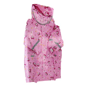 愛北鼻 滿版印花兒童雨衣 粉獨角獸 S碼(建議86~100cm)