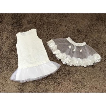 新款兒童披肩連衣裙子 寶寶白色鏤空超仙連衣裙 蕾絲公主紗紗裙