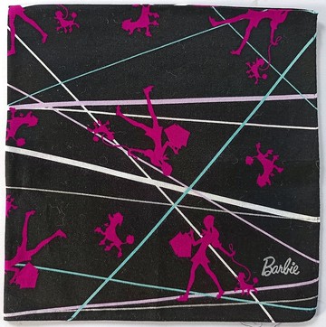 芭比復古手帕 女孩與貴賓犬 18.5 x 18.5 英吋