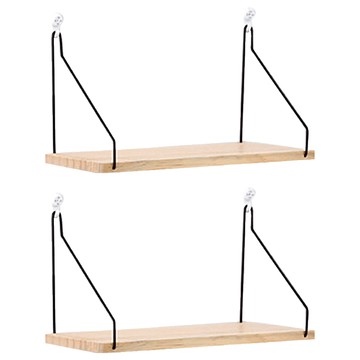 木質一字隔板置物架 2個  1層  原木色  30 x 15 x 16cm