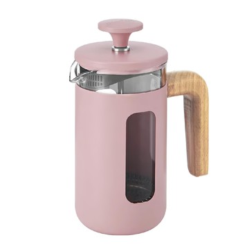 LA CAFETIERE Pisa法式濾壓壺/泡茶器/冷泡壺/沖茶器/咖啡壺 350ml 玻璃杯可拆卸 附咖啡匙、備用濾網  莓果粉  1個