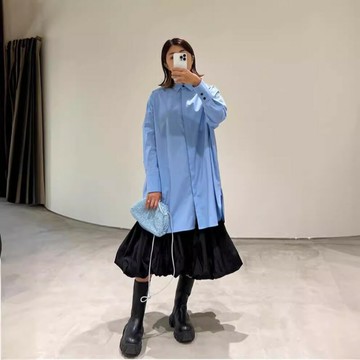 【巴黎精品】現貨+預購 襯衫長袖上衣-日系長版寬鬆通勤女裝a1fu63