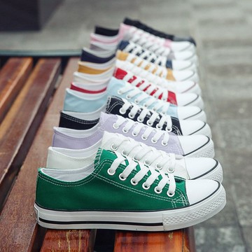 現免運🚚流行色 帆布鞋 休閒鞋 小白鞋 平底鞋 餅乾鞋 學生帆布鞋 情侶鞋  百搭 經典 綁帶鞋 樂福鞋 女鞋 男鞋