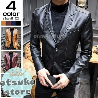 革ブレザー メンズ レザー テーラードジャケット 革ジャン 皮コート レザージャケット アウター 紳士服 かっこいい おしゃれ 通販 Lineポイント最大get Lineショッピング