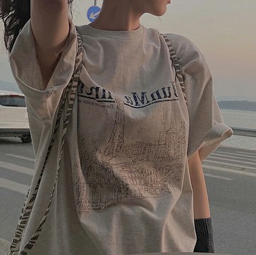 ins超火美式復古短袖t恤女夏裝寬松韓版潮oversize半袖體恤上衣服