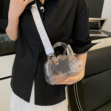 🔥台灣現貨🔥｜韓系少女透感夢語果凍子母包透明貝殼包側背包斜背手提兩用(透明白、透明黑)｜🔥隔日到貨🔥｜MS
