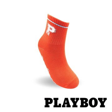 【襪款任選3雙$299、7雙$588】PLAYBOY 字母P女休閒襪-橙紅 (BY3523)