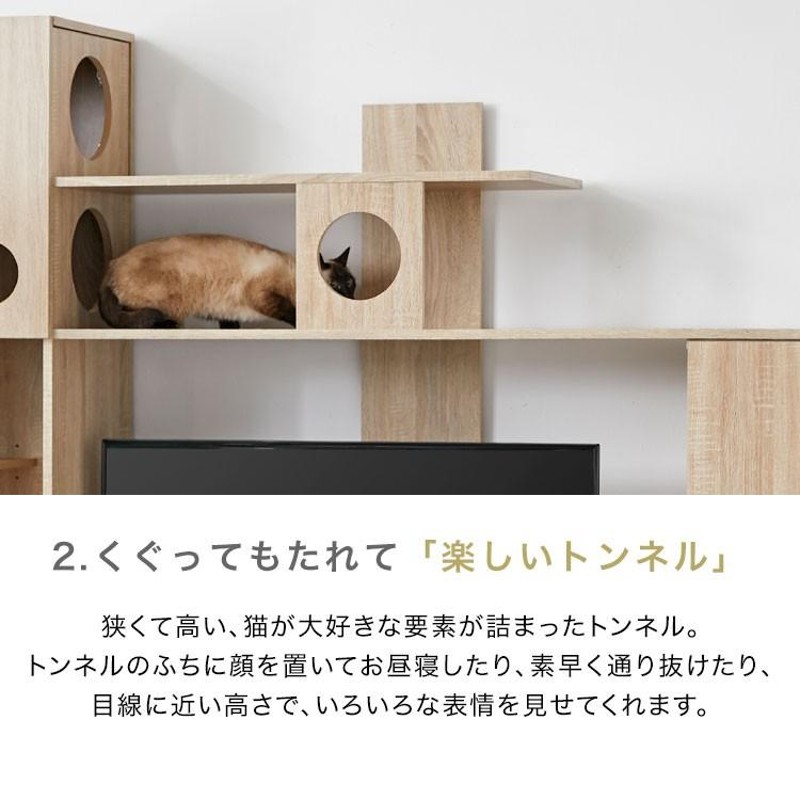 テレビ台 キャットウォーク おしゃれ ハイタイプ 猫家具 テレビボード 高さ180 幅220 収納 オープンラック 壁面収納 ペット ペットタワー 猫  | LINEブランドカタログ