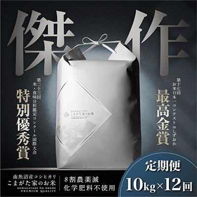 ふるさと納税 南魚沼市 最高金賞受賞 数量限定雪室貯蔵 南魚沼産コシヒカリ「こまがた家のお米」10kg全12回