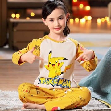 韓版甜美睡衣卡通女童純棉長袖春秋卡通小大童7歲女孩寶寶家居服