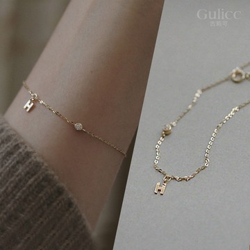 【Gulicc】古莉可 手鍊 韓國鋯石H字母手鍊