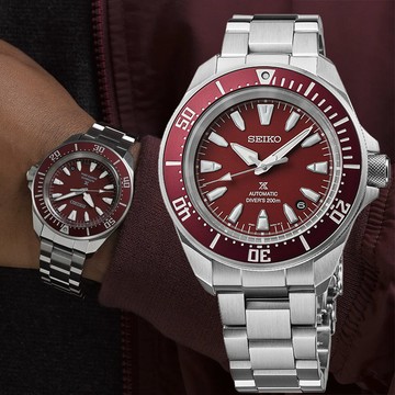 SEIKO 精工 Prospex 200米潛水機械錶 手錶-酒紅色/41.7mm(SRPL11K1/4R35-06K0R)